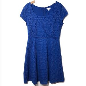 Charming Charlie Womens Blue Eyelet Dress